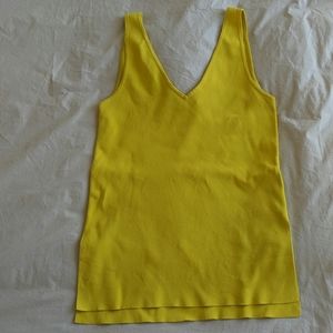 Yellow/green v-neck knit tank